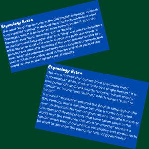 Image showing a selection of Etymology Extra boxes from resources produced by The Literacy Engine