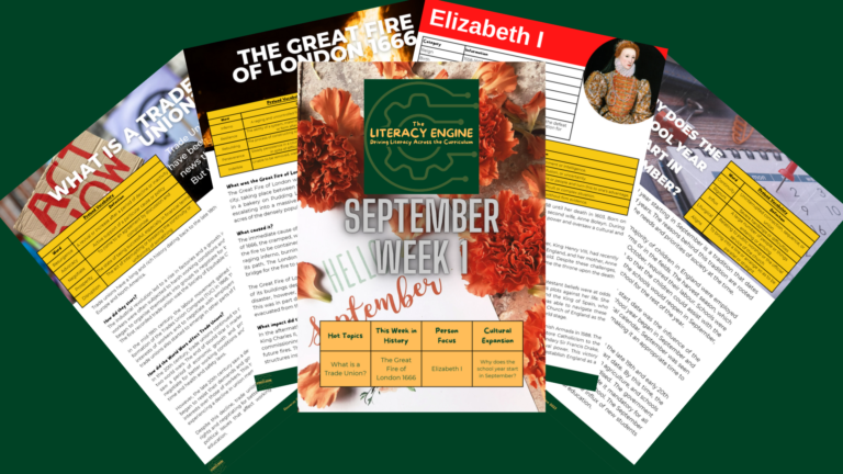 Week 1 September resource pack from The Literacy Engine